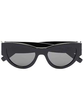 Shop Saint Laurent Eyewear SL M94 cay-eye frame sunglasses with Express Delivery - FARFETCH