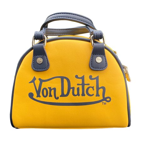Yellow & Navy Von Dutch Bowling Small Bag