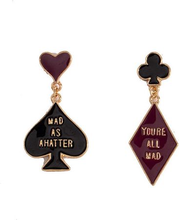 Amazon.com: Poker Earrings - Black Heart Dangly Earrings for Men,Red Heart Alice in Wonderland Earrings,Poker Gifts Queen of Hearts Cool Earrings for Women: Clothing, Shoes & Jewelry