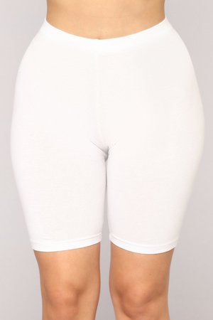 Natalee Biker Shorts - White