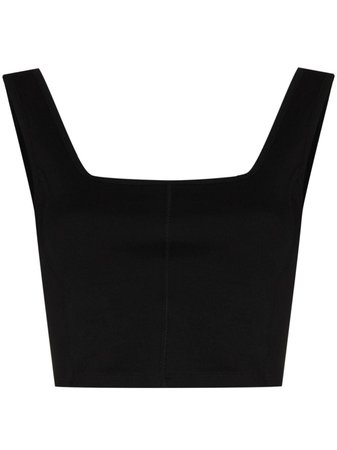 Ninety Percent Cropped square-neck Top - Farfetch