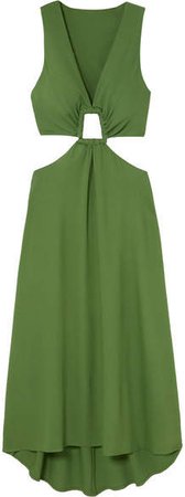 Cybele Cutout Crepe Dress - Green