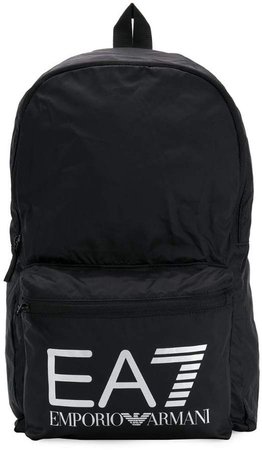 Ea7 logo zipped backpack