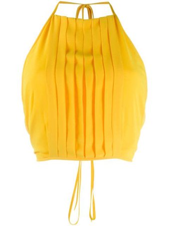 Irina Schrotter Pleated Bib Crop Top 4091920YELLOW Yellow | Farfetch