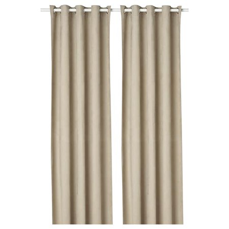 BIRTNA Blackout curtains, 1 pair - beige - IKEA