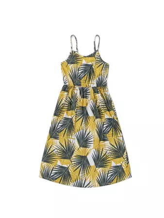 Tropical Print Cami Dress | SHEIN USA yellow