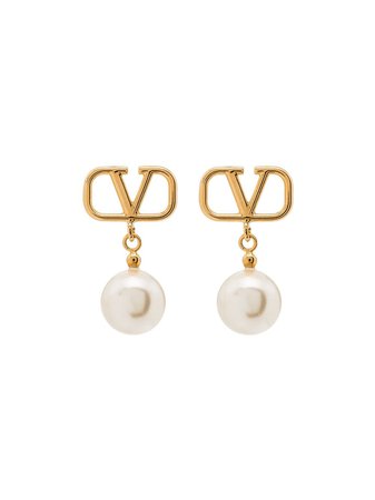 Valentino Garavani pearl drop VLOGO earrings - FARFETCH