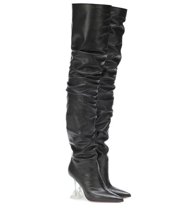 Olivia Leather Over-The-Knee Boots - Amina Muaddi | Mytheresa