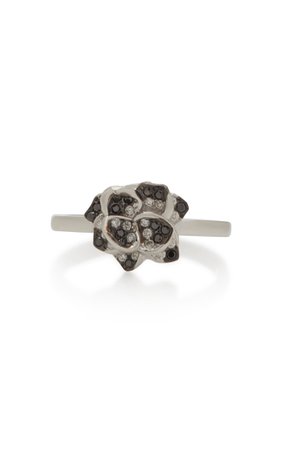 18K White Gold and Black Diamond Ring by Colette Jewelry | Moda Operandi
