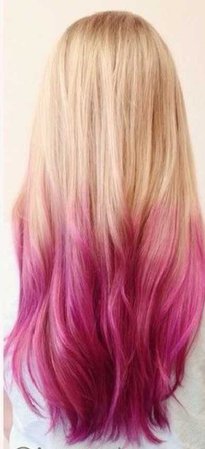 blonde and pink hair
