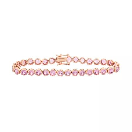 14k Rose Gold Over Silver Lab-Created Pink Sapphire Tennis Bracelet