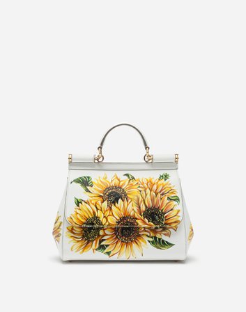 Medium Sicily Bag In Sunflower-print