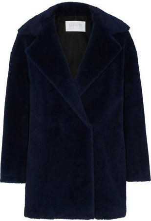 Double-breasted Alpaca-blend Coat - Navy