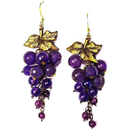 grapes earrings