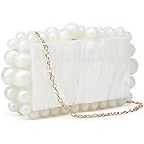 CUXVA Acrylic Clutch Purse for Women with Marbling Evening Handbag Square Box Crossbody Bag with Glitter Beads for Wedding Christmas Cocktail Party: Handbags: Amazon.com