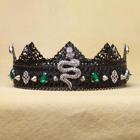 FRANCK Black Crown, Snake Crown, Wedding Crown - olenagrin