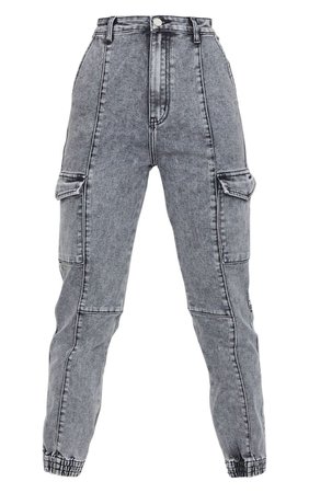 Grey Cargo Pocket Denim Jeans | Denim | PrettyLittleThing