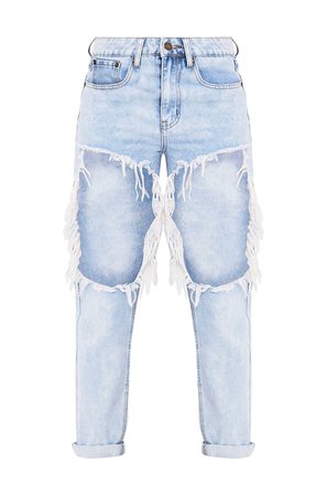 Light Wash Extreme Cut Out Jeans
