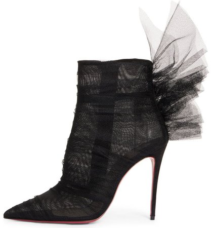 Christian Louboutin Libelli Tulle Pointed Toe Bootie | Nordstrom