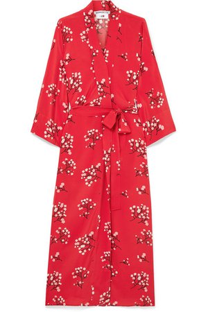 BERNADETTE | Floral-print silk crepe de chine wrap maxi dress | NET-A-PORTER.COM