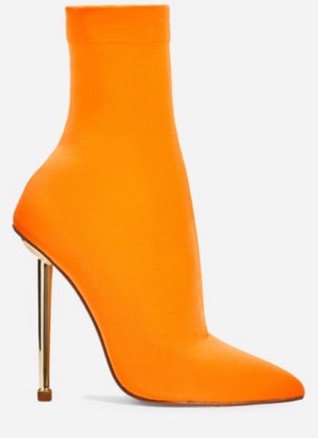 orange sock heeled boots