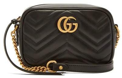 Gg Marmont Mini Quilted Leather Cross Body Bag - Womens - Black