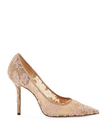 Jimmy Choo Love Lace Pointed Pumps | Neiman Marcus