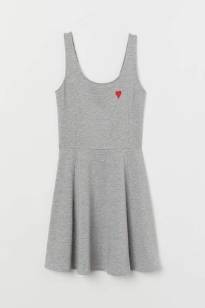 Sleeveless Jersey Dress - Gray