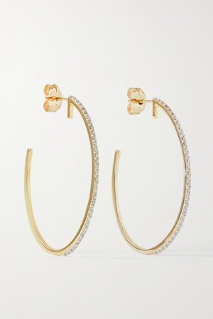 Gold XL 10-karat gold diamond hoop earrings | STONE AND STRAND | NET-A-PORTER