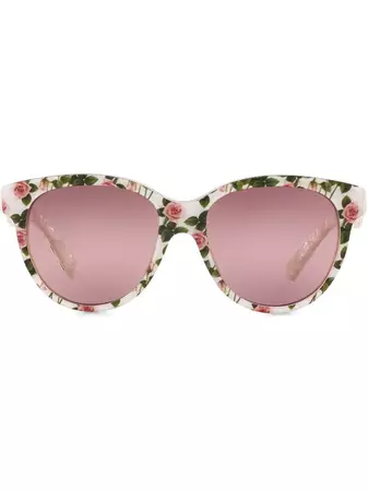 Dolce & Gabbana Eyewear Tropical Rose round-frame Sunglasses - Farfetch