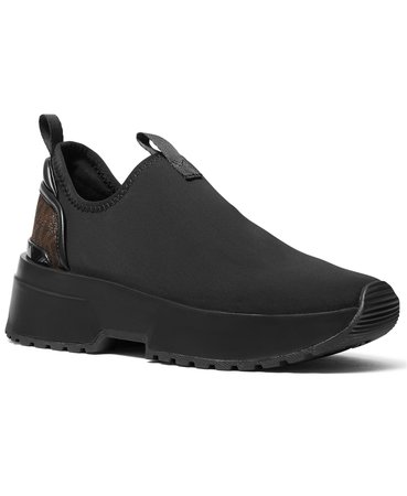 black Michael Kors Women's Cosmo Stretch Slip-On Sneakers & Reviews - Athletic Shoes & Sneakers - Shoes - Macy's
