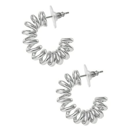Scoop Womens Fine Silver Plated Brass Wrap Coil Hoop Earrings - Walmart.com