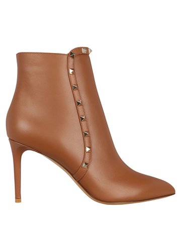 Rockstud Leather Ankle Boots