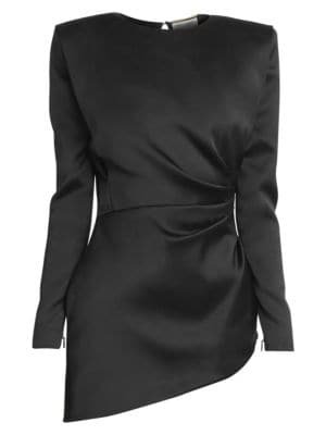 Saint Laurent - Ruched Silk Mini Dress - saks.com