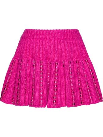 Valentino Garavani Embroidered Knitted Mini Skirt - Farfetch
