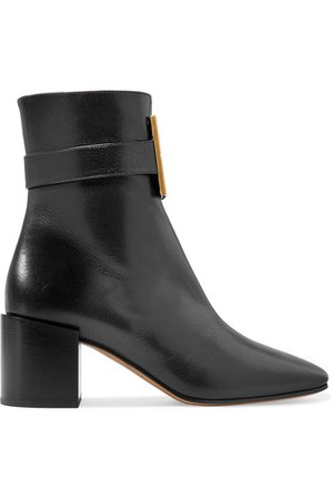 Givenchy | Logo-embellished textured-leather ankle boots | NET-A-PORTER.COM