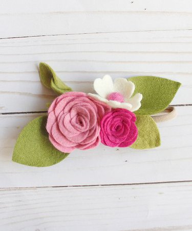 Bows for a Princess White & Green Flower Headband | zulily