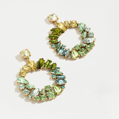 J.Crew: Mixed Crystal Circle Statement Earrings
