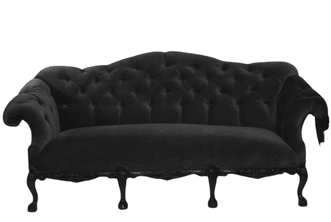 black victorian couch