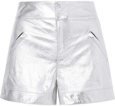 The Mighty Company - The Coventry Metallic Leather Shorts - Silver