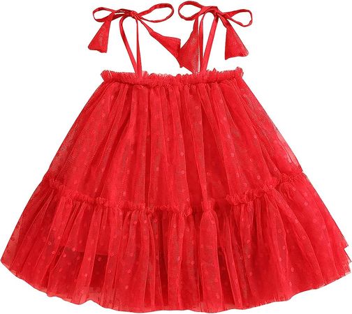 Amazon.com: Baby Girl Tulle Dress Toddler Christmas Valentines Clothes Sleeveless Tied Layered Sequin Princess Dresses(Orange,2-3T) : Clothing, Shoes & Jewelry