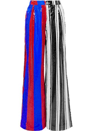 Halpern | Striped sequined tulle wide-leg pants | NET-A-PORTER.COM