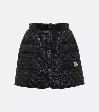 Quilted Wrap Miniskirt in Black - Moncler | Mytheresa