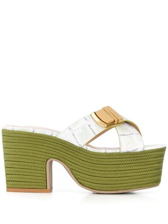 Shop white & green Jacquemus 100 mm Les Tatanes mules with Express Delivery - Farfetch