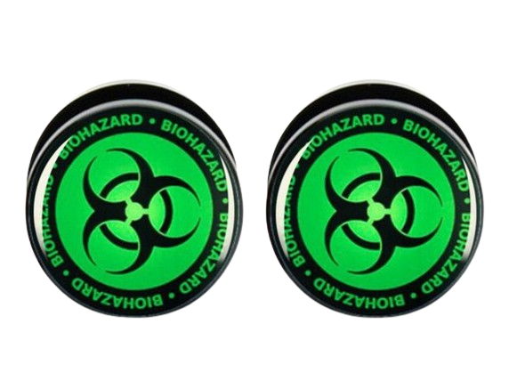 [undeadjoyf] neon green biohazard plugs