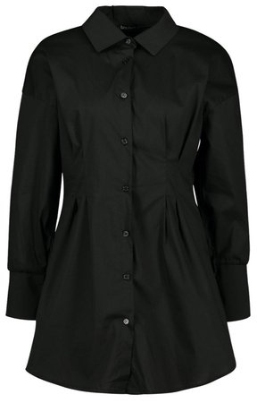 Black Long Sleeve Button Up Dress