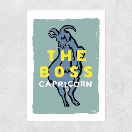 Capricorn - The Boss Art Print by Sophie Ward