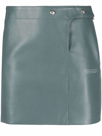 Shop Off-White logo mini leather skirt with Express Delivery - FARFETCH