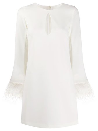 Blanca Vita Feather Sleeve Cocktail Dress 27842531BICOLORE152224 White | Farfetch