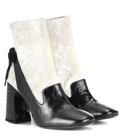 Andi velvet and leather ankle boots